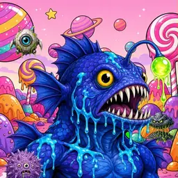 Oozlings #6316, Anglerfish · Candy Planet