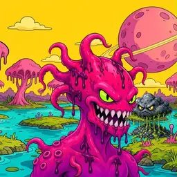 Oozlings #6323, Mutated Squid · Turquoise Swamp