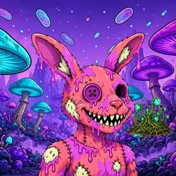 Oozlings #6330, Mutated Zombie Bunny · Fungus Forest