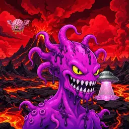 Oozlings #6332, Squid · Lava Fields