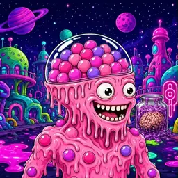 Oozlings #6339, Gumball Brain · Neon City