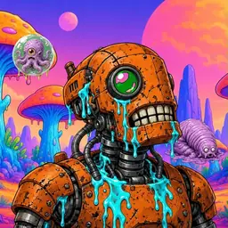 Oozlings #6340, Rusty Robot · Mushroom Desert