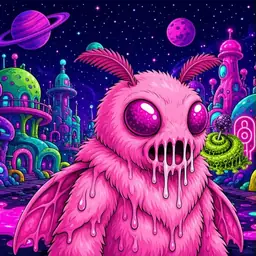 Oozlings #6342, Mutant Moth · Neon City
