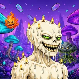 Oozlings #6343, Candle Wax · Fungus Forest