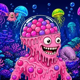 Oozlings #6352, Gumball Brain · Glow Reef