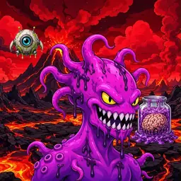 Oozlings #6358, Squid · Lava Fields