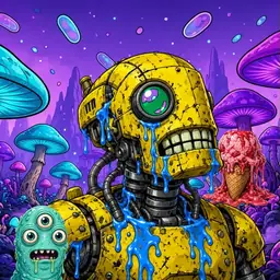 Oozlings #6367, Mutated Rusty Robot · Fungus Forest