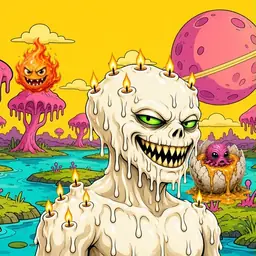 Oozlings #637, Candle Wax · Turquoise Swamp