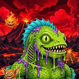 Oozlings #6378, Swamp Fish · Lava Fields