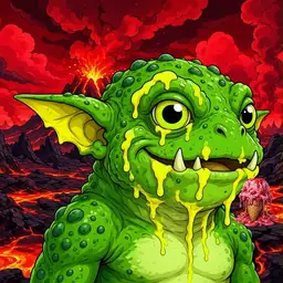 Oozlings #6380, Mutated Toad Goblin · Lava Fields