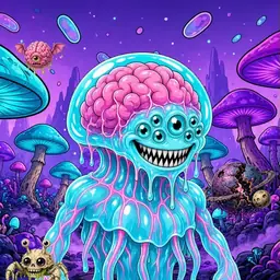 Oozlings #6390, Jellyfish Brain · Fungus Forest