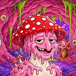 Oozlings #6393, Mushroom Head · Flesh Cave