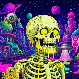 Oozlings #6397, Mutated Skull · Neon City