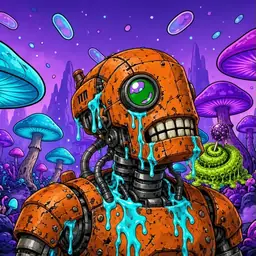 Oozlings #6405, Rusty Robot · Fungus Forest