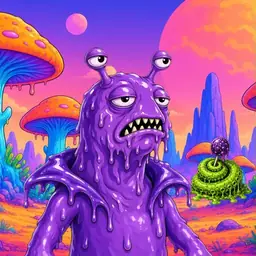 Oozlings #6416, Slug · Mushroom Desert