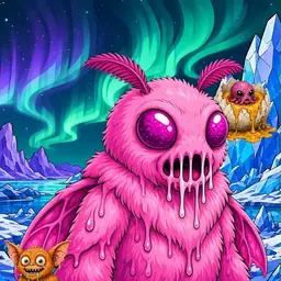 Oozlings #642, Mutant Moth · Aurora Ice