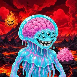 Oozlings #6426, Jellyfish Brain · Lava Fields