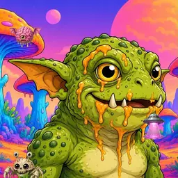 Oozlings #643, Toad Goblin · Mushroom Desert