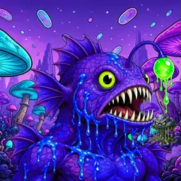 Oozlings #6431, Mutated Anglerfish · Fungus Forest