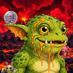 Oozlings #6432, Toad Goblin · Lava Fields