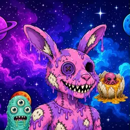 Oozlings #6445, Zombie Bunny · Void Nebula