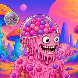 Oozlings #6446, Gumball Brain · Mushroom Desert