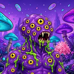 Oozlings #6449, Eyeball Cluster · Fungus Forest