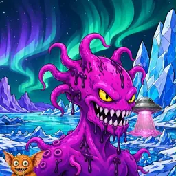 Oozlings #645, Squid · Aurora Ice
