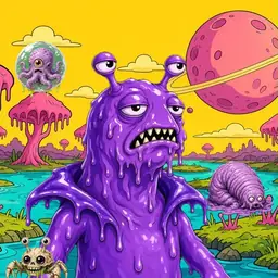 Oozlings #6454, Slug · Turquoise Swamp