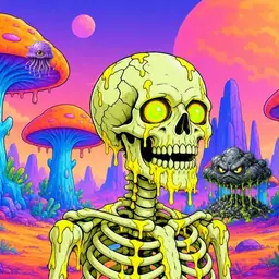 Oozlings #6455, Mutated Skull · Mushroom Desert