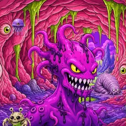 Oozlings #6458, Squid · Flesh Cave