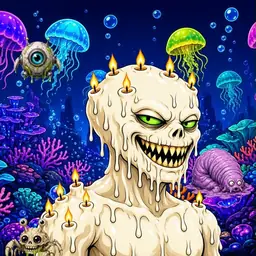 Oozlings #6460, Candle Wax · Glow Reef
