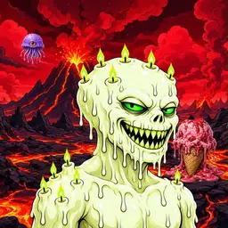 Oozlings #6465, Mutated Candle Wax · Lava Fields