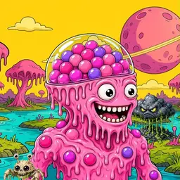 Oozlings #6474, Gumball Brain · Turquoise Swamp