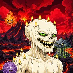 Oozlings #6476, Candle Wax · Lava Fields