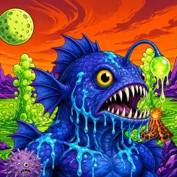 Oozlings #648, Anglerfish · Acid Lake