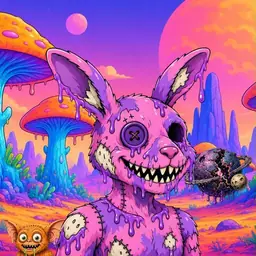 Oozlings #6486, Zombie Bunny · Mushroom Desert