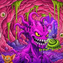 Oozlings #649, Squid · Flesh Cave