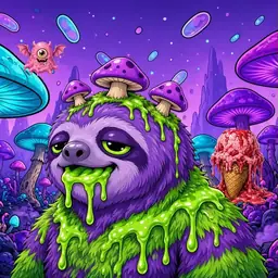 Oozlings #6494, Slime Sloth · Fungus Forest