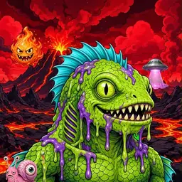 Oozlings #6499, Swamp Fish · Lava Fields