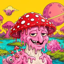 Oozlings #6504, Mushroom Head · Turquoise Swamp