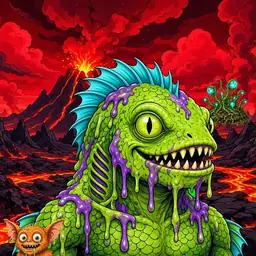 Oozlings #6505, Swamp Fish · Lava Fields