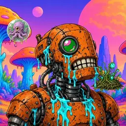 Oozlings #6506, Rusty Robot · Mushroom Desert