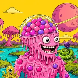 Oozlings #6508, Gumball Brain · Turquoise Swamp