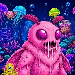 Oozlings #651, Mutant Moth · Glow Reef