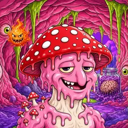 Oozlings #6511, Mushroom Head · Flesh Cave