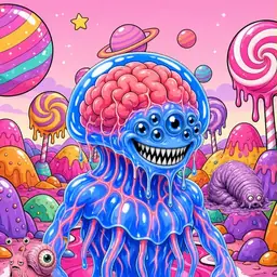 Oozlings #6513, Mutated Jellyfish Brain · Candy Planet