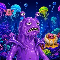 Oozlings #6518, Slug · Glow Reef