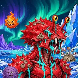 Oozlings #6519, Crab · Aurora Ice