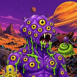 Oozlings #652, Eyeball Cluster · Ship Junkyard
